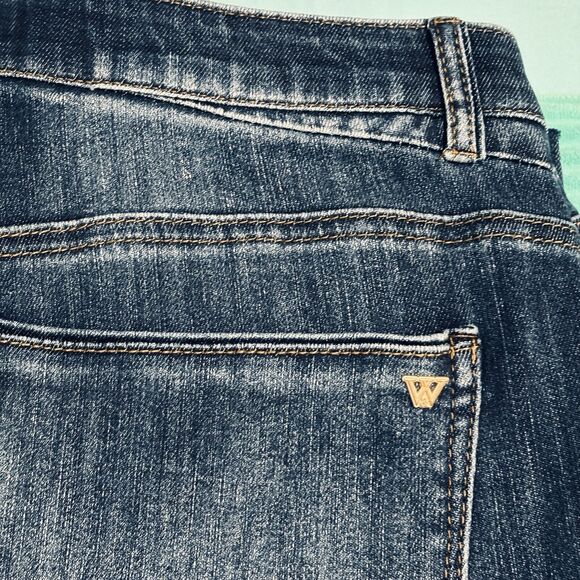 Wit & Wisdom 'Ab Solution" Jeans Women's Sz 12 Blue Skinny Straight Raw Hem - Picture 5 of 8